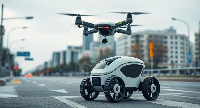 Smart Cities Surveillance Cameras and drones
